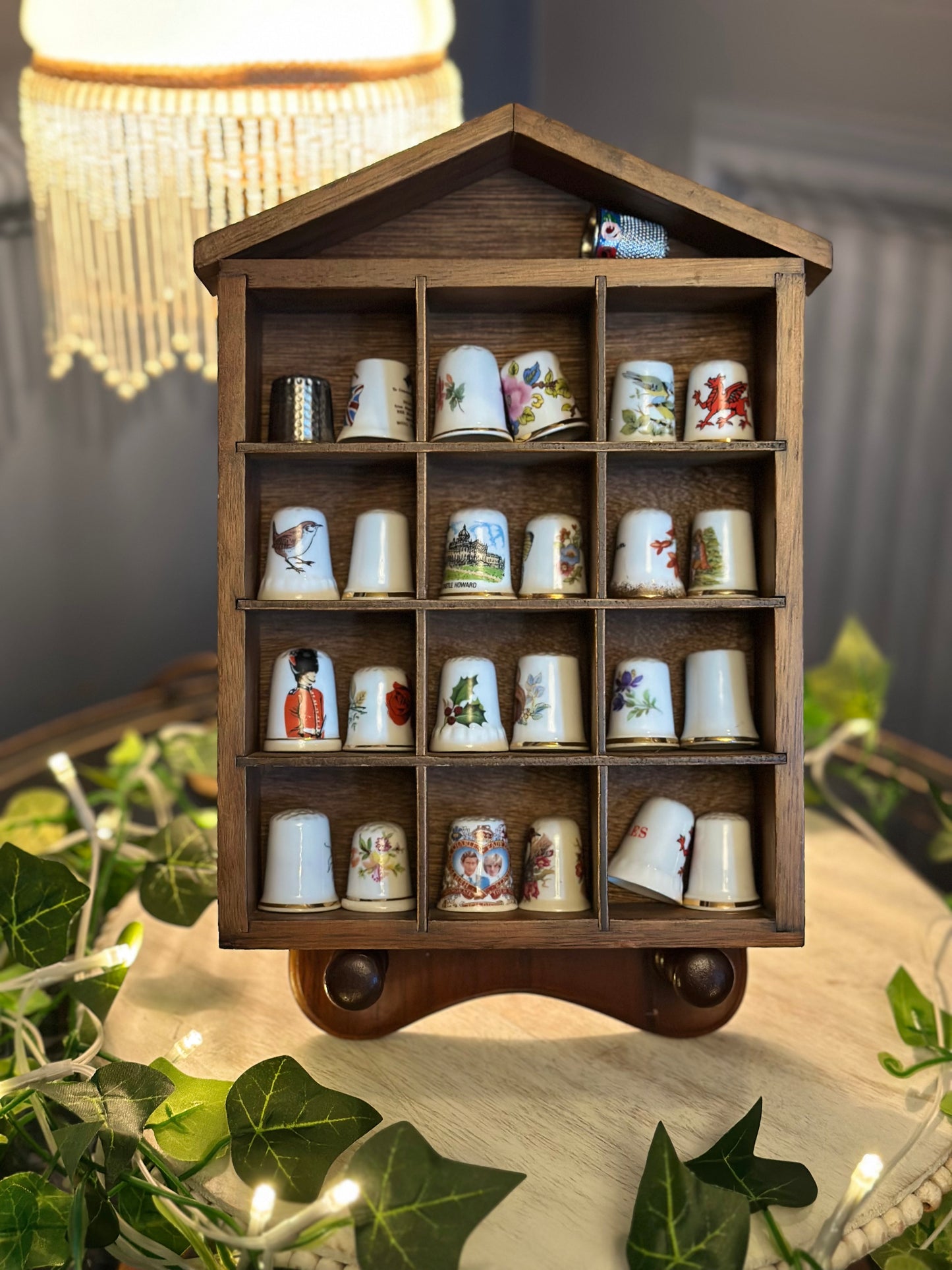 Thimble Case with collection of decorative Thimbles
