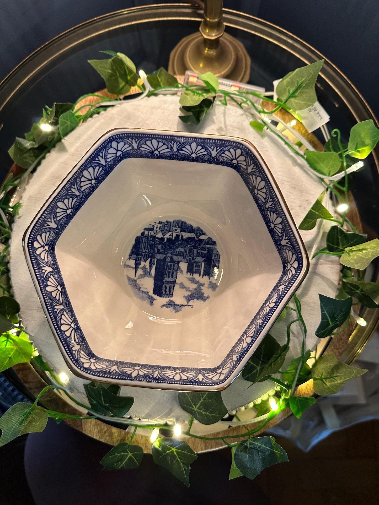 Vintage Ringtons Blue & White Transferware Bowl by Wade Ceramics – English Heritage Collectible, Newcastle-on-Tyne, British Pottery, Tea Mer