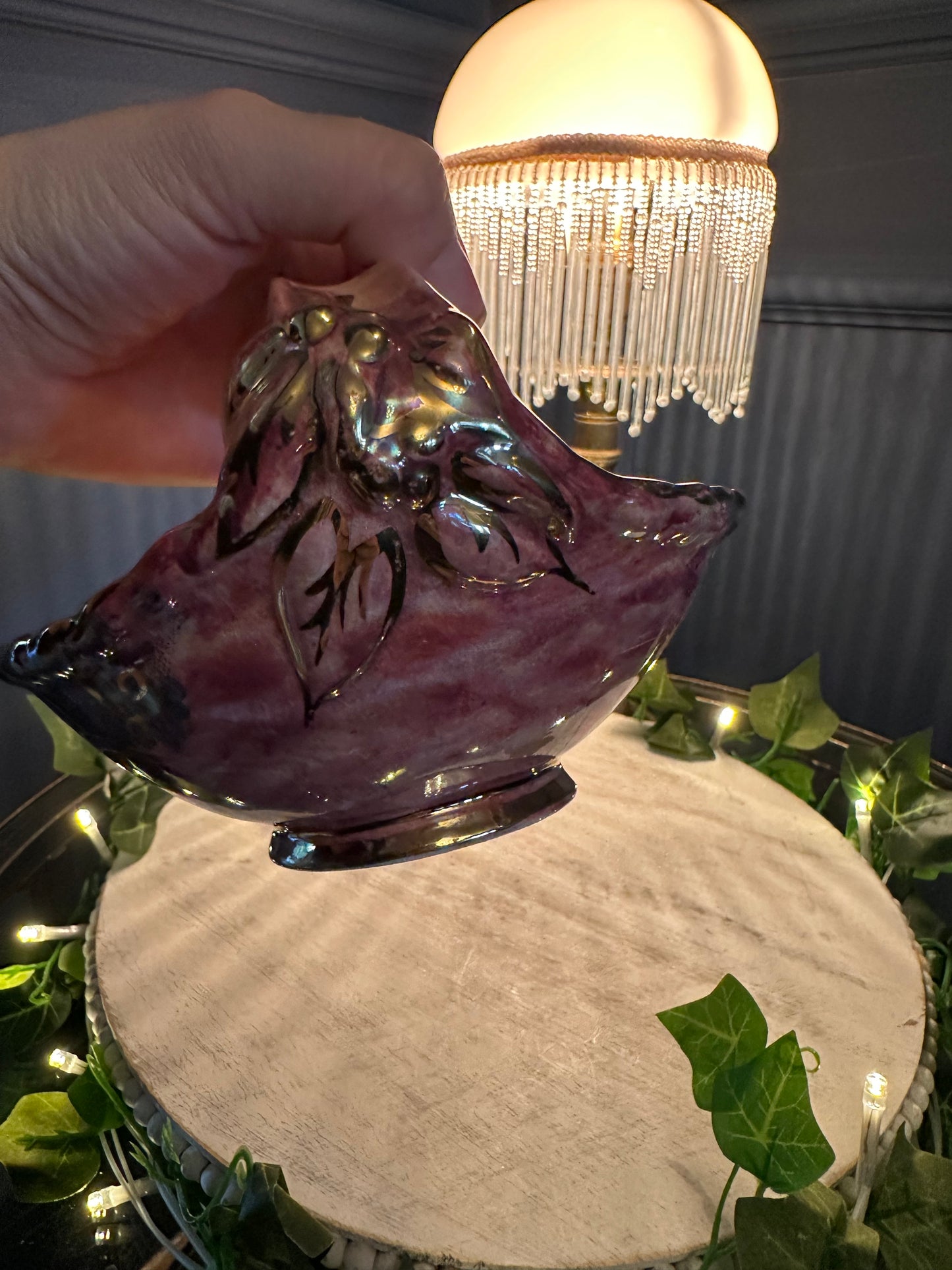 Vintage Arthur Wood Royal Bradwell Pink Art Deco Basket – 1940s English Pottery – Glazed Ceramic Centerpiece – Collectible Home Decor