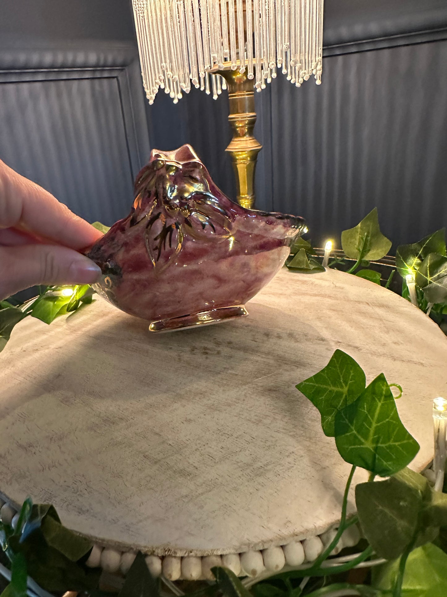 Vintage Arthur Wood Royal Bradwell Pink Art Deco Basket – 1940s English Pottery – Glazed Ceramic Centerpiece – Collectible Home Decor