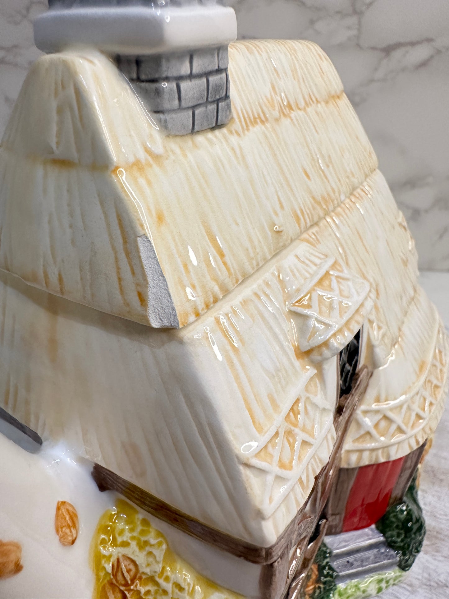 The Village “Autumn Cottage” Teapot by Annie Rowe – Handpainted Ceramic Collectible