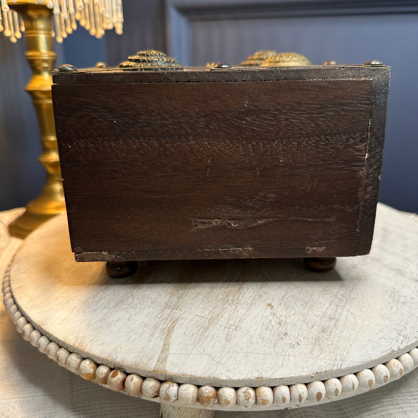 Vintage Wooden Apothecary Chest with Carved Detail | 2-Drawer Storage Box