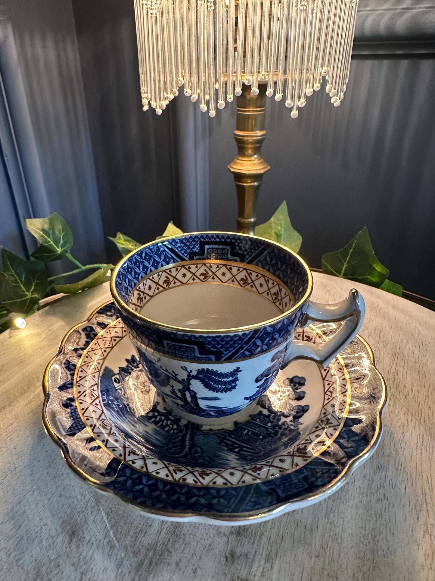 Vintage Booths “Real Old Willow” Tea Cup & Saucer – Blue Willow Transferware, Made in England, Blue White China, Collectible Teacup Set