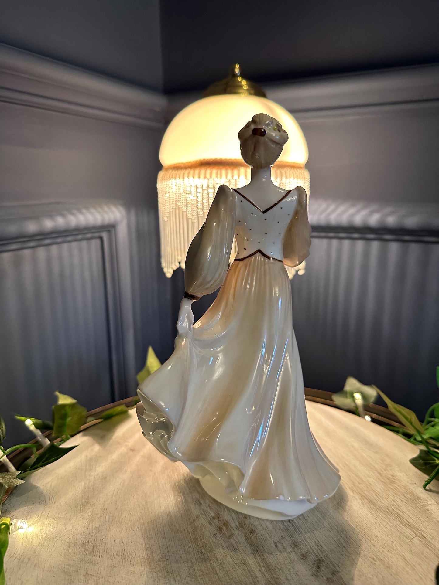 Vintage Coalport Figurine: Hand-Painted Bone China, Ladies of Fashion Collection