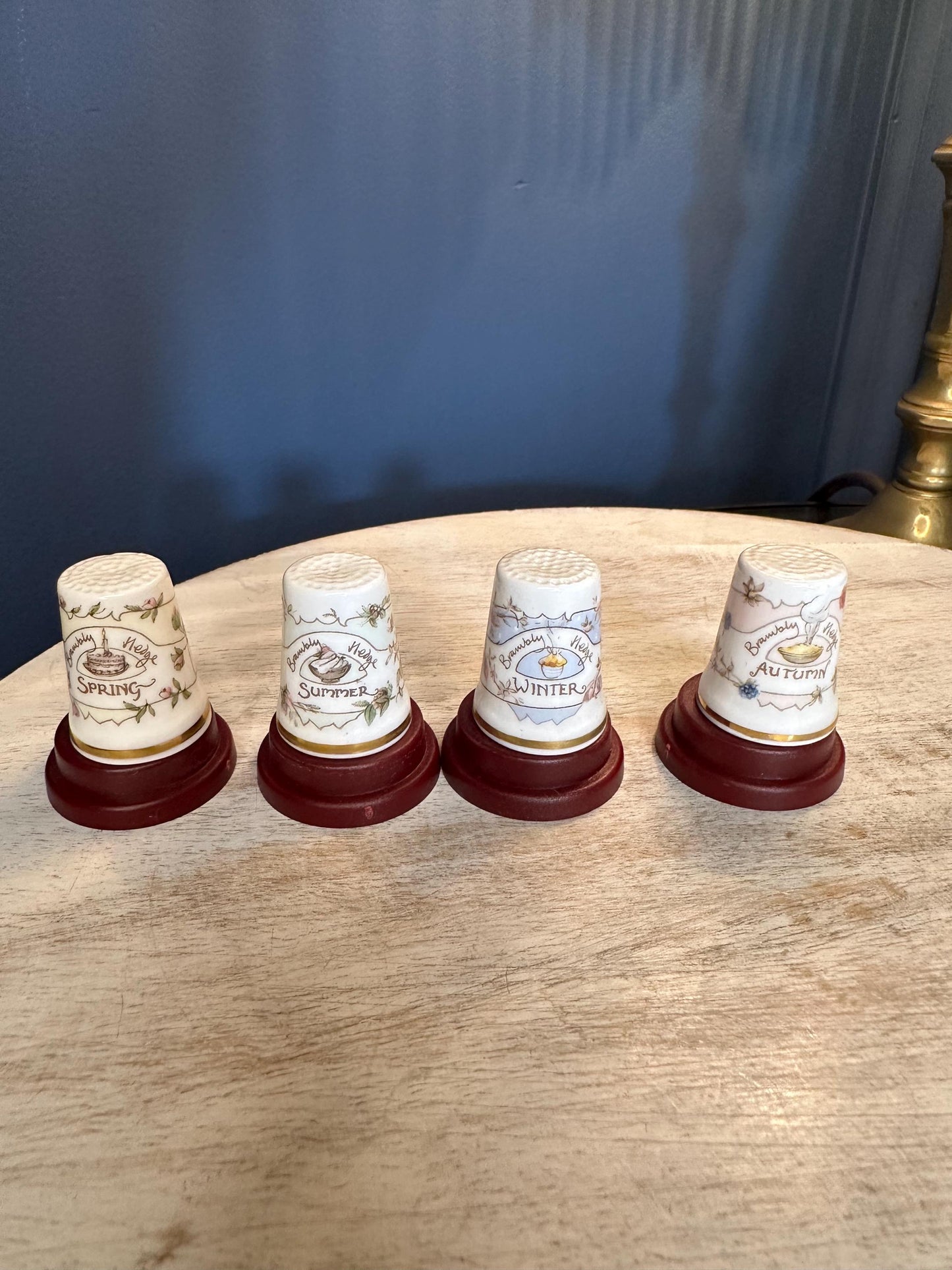 Brambly Hedge Thimbles: Four Seasons Porcelain Set, Collectible Sewing Gift