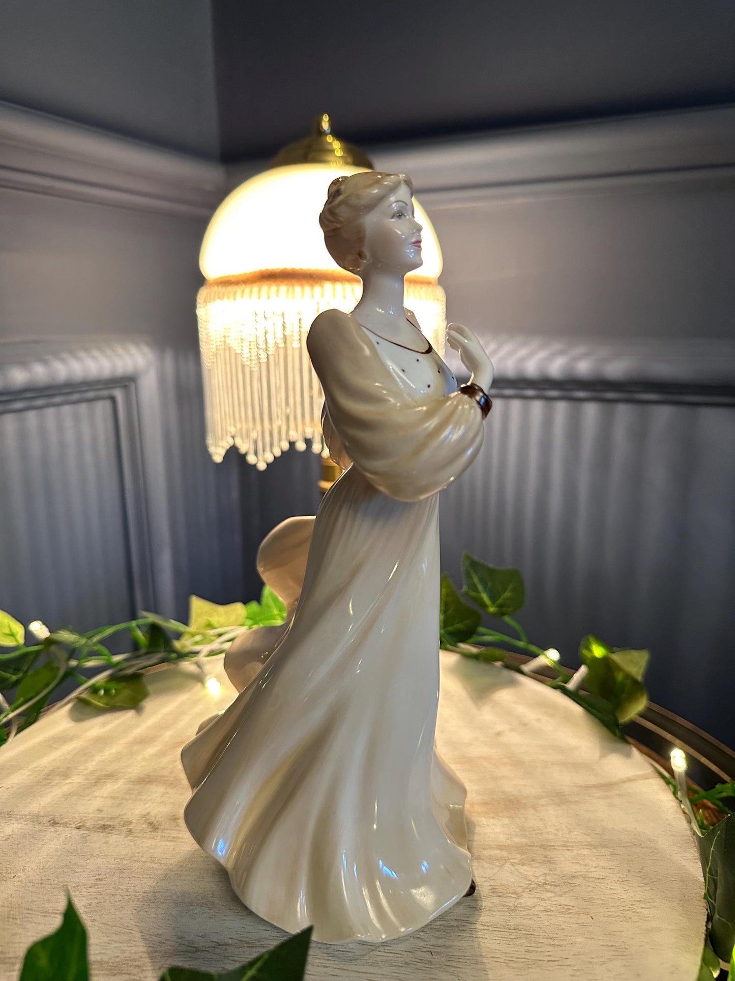 Vintage Coalport Figurine: Hand-Painted Bone China, Ladies of Fashion Collection
