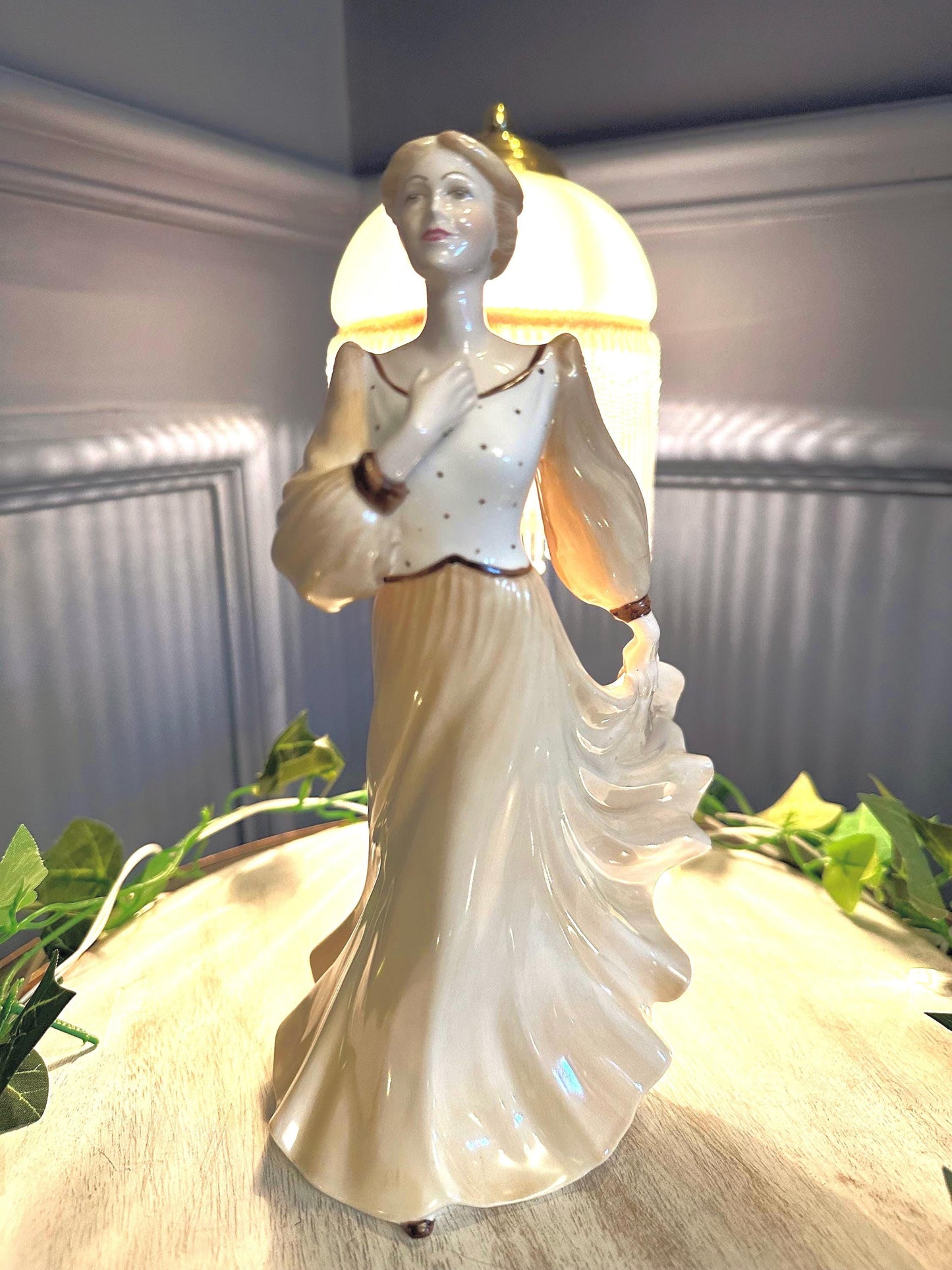 Vintage Coalport Figurine: Hand-Painted Bone China, Ladies of Fashion Collection