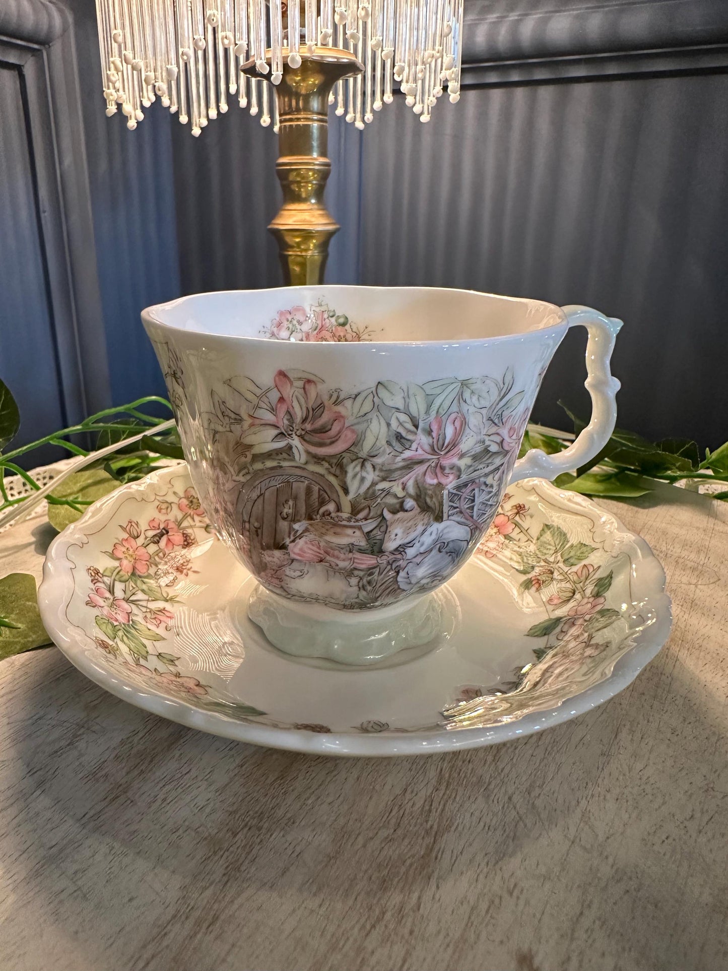 Vintage Royal Doulton Brambly Hedge “Summer” Teacup and Saucer – Jill Barklem 1983 – English Bone China