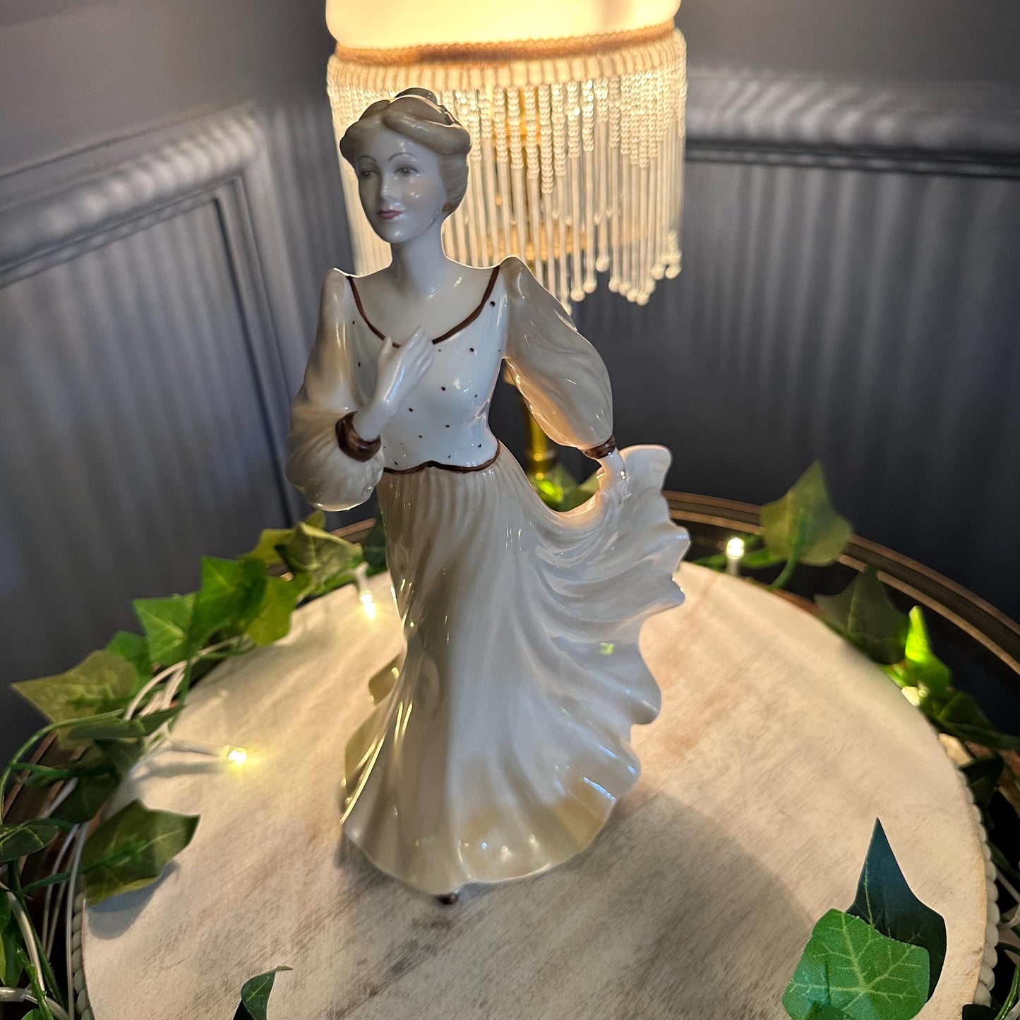 Vintage Coalport Figurine: Hand-Painted Bone China, Ladies of Fashion Collection