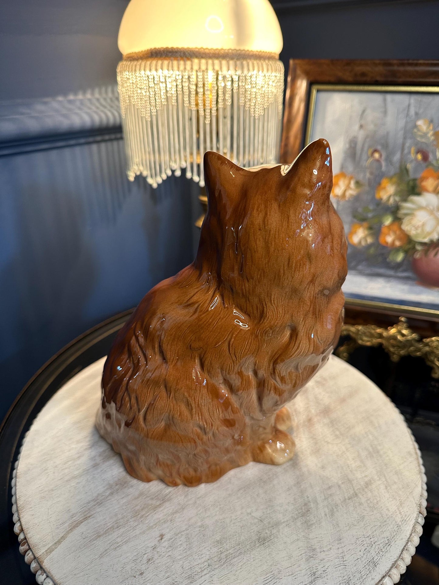 Vintage Beswick Cat Figurine: Large Persian Style Ceramic Ornament