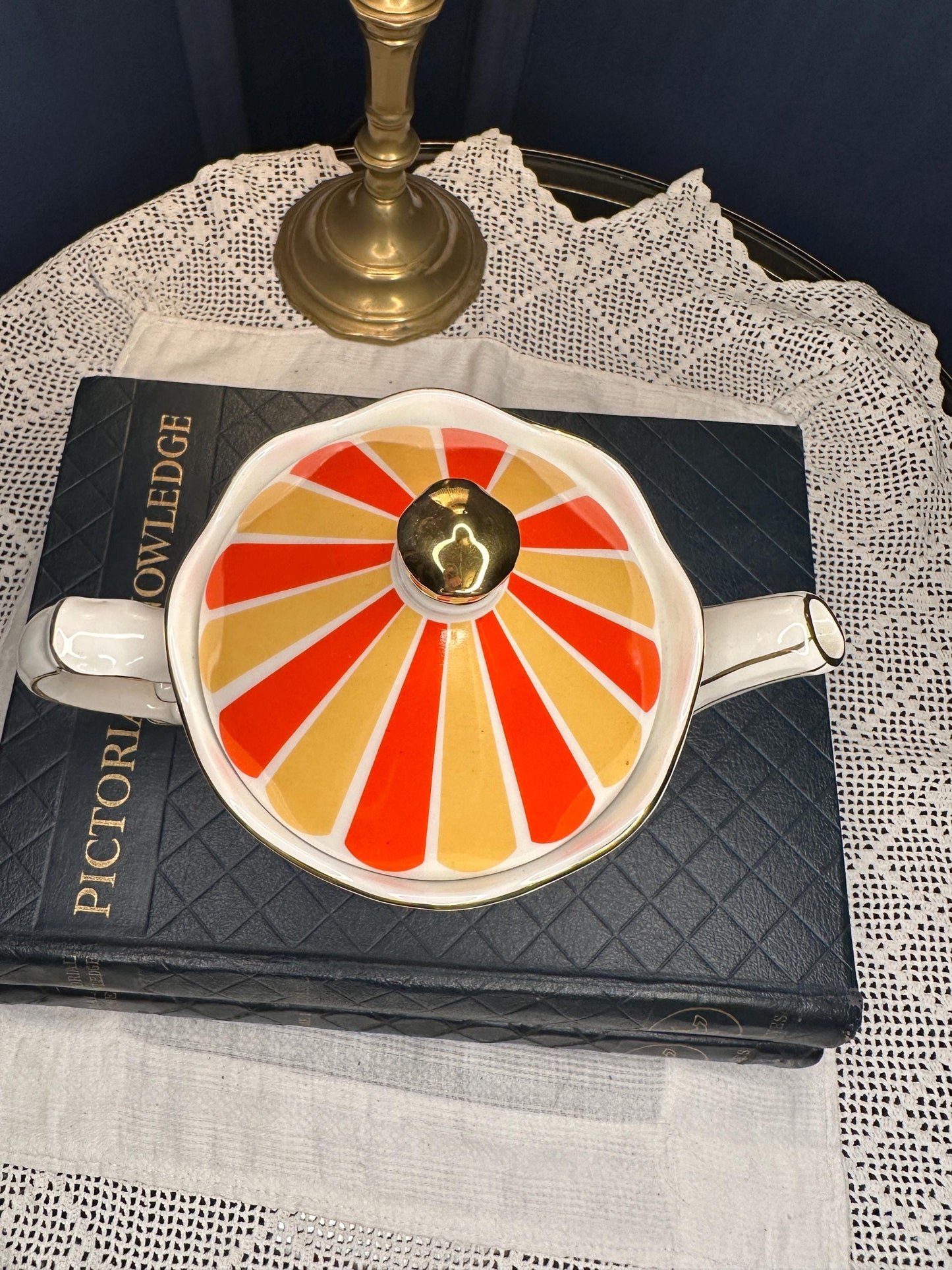 Sadler Carousel Teapot Vintage | Edwardian Entertainments Teapot | Staffordshire England Novelty Teapot | Collectible Circus Carousel Teapot