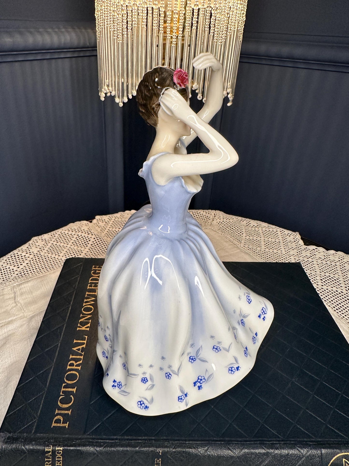 Royal Doulton Sheila HN2742 Figurine Vintage 1983 Bone China Lady Blue Dress Elegant English Porcelain Collectible Gift