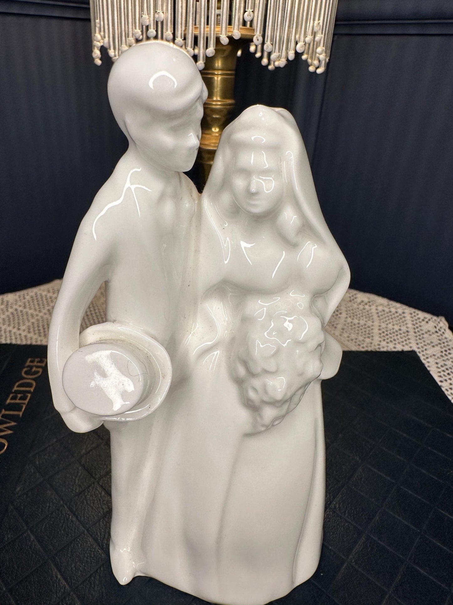 Royal Doulton Bride and Groom HN 3281 Figurine Wedding Cake Topper Vintage Bone China Couple Romantic Gift